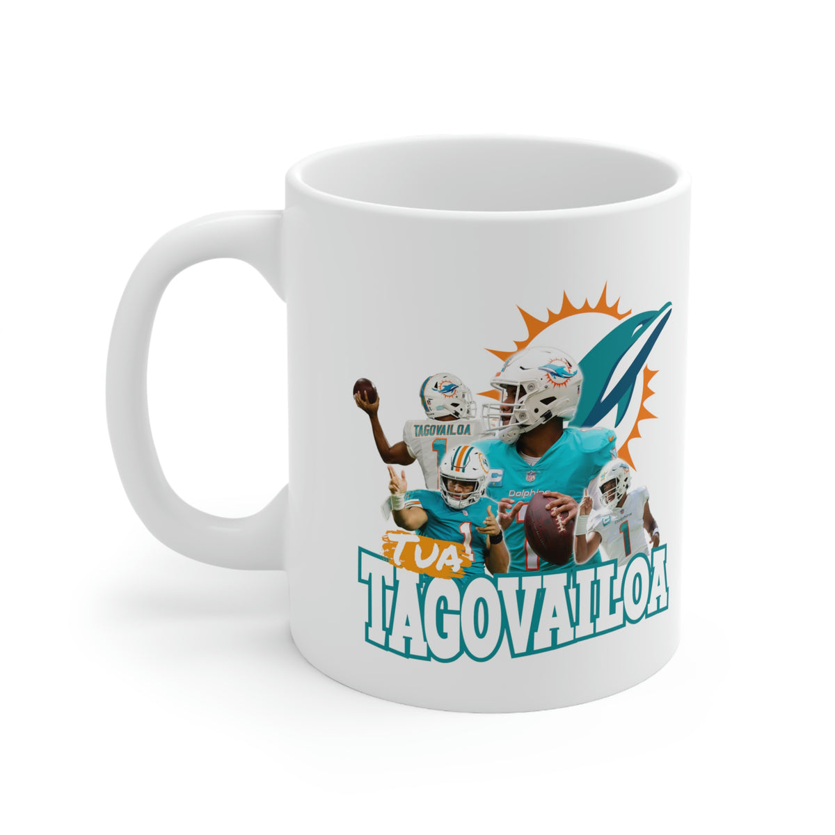 Miami Dolphins 11oz. Personalized Mug - White